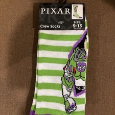 Disney Pixar Toy Story Buzz Lightyear Crew Socks Adult Size 9-13 NWT