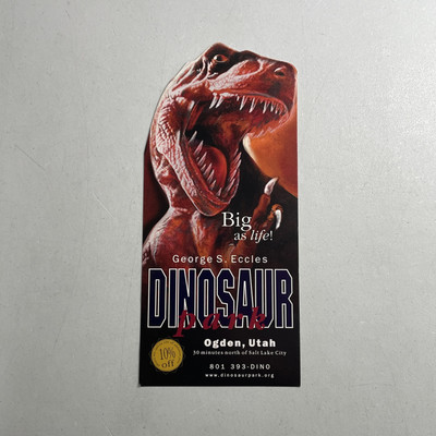 George S. Eccles Dinosaur Park Ogden Utah 1999 Advertising Travel Brochure