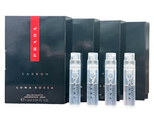 4x PRADA LUNA ROSSA CARBON 0.04oz / 1.2ml EDT SPRAY SAMPLES NEW