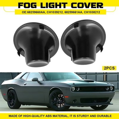 2X For 2015-2023 Dodge Challenger Front Bumper Fog Light Covers Black Bezel EOU