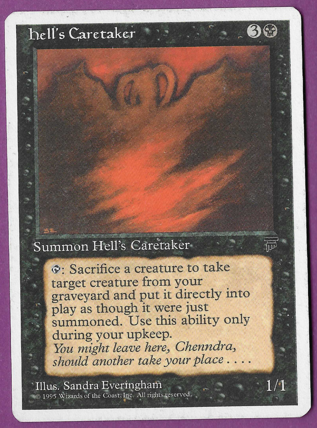 *1995 MTG Hell's Caretaker Chronicles Black Horror Sandra Everingham NM