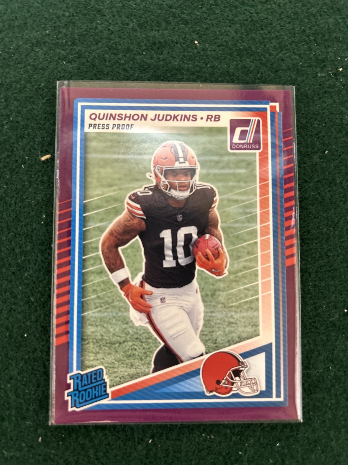 2025 Panini Donruss Football Quinshon Judkins Rated Rookie Press Proof Purple 