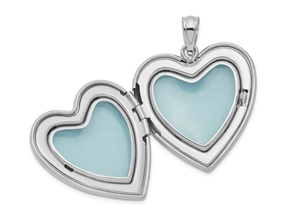 Medallón de plata esterlina con corazón de mamá flor con cadena Foto 2 de 4