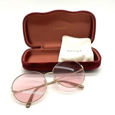 GUCCI GG1281SK Gold Pink Lens Round Boston Sunglasses Ladies Authentic Italy