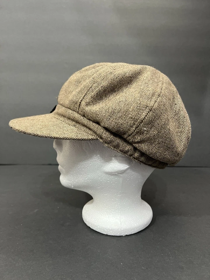 Vtg Woman Tweed Newsboy Cap Black Velvet Bow Baker Boy Y2K Cottagecore Academia - Image 3 of 4