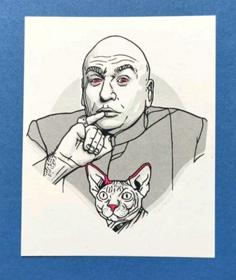 Tyler Stout Dr. Evil Pros And Cons Series 11 Austin Powers Mondo Print BNG Myers