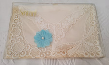 Vintage Seward White Lace Cotton Hankies X3 Unused NIB Handkerchiefs Wedding