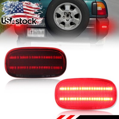Full Red LED Rear Bumper Reflector Lights For 96-05 Toyota RAV4 & 10-14 Matrix