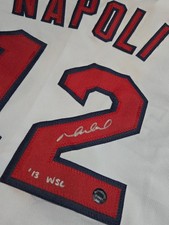 Autographed/Signed Mike Napoli Boston Red Sox White Baseball Jersey