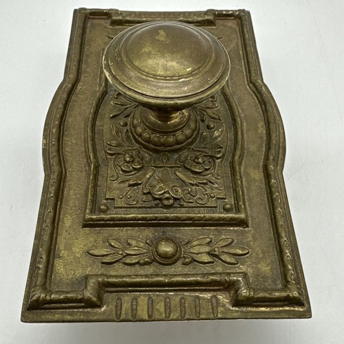 Antique Victorian Ornate Brass Ink Blotter Rocker Desktop Ornament 1800's Era - Picture 3 of 16
