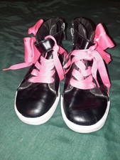 Jojo Siwa Youth Girl Black Pink High Top Sneakers Side Zipper Size 8.5