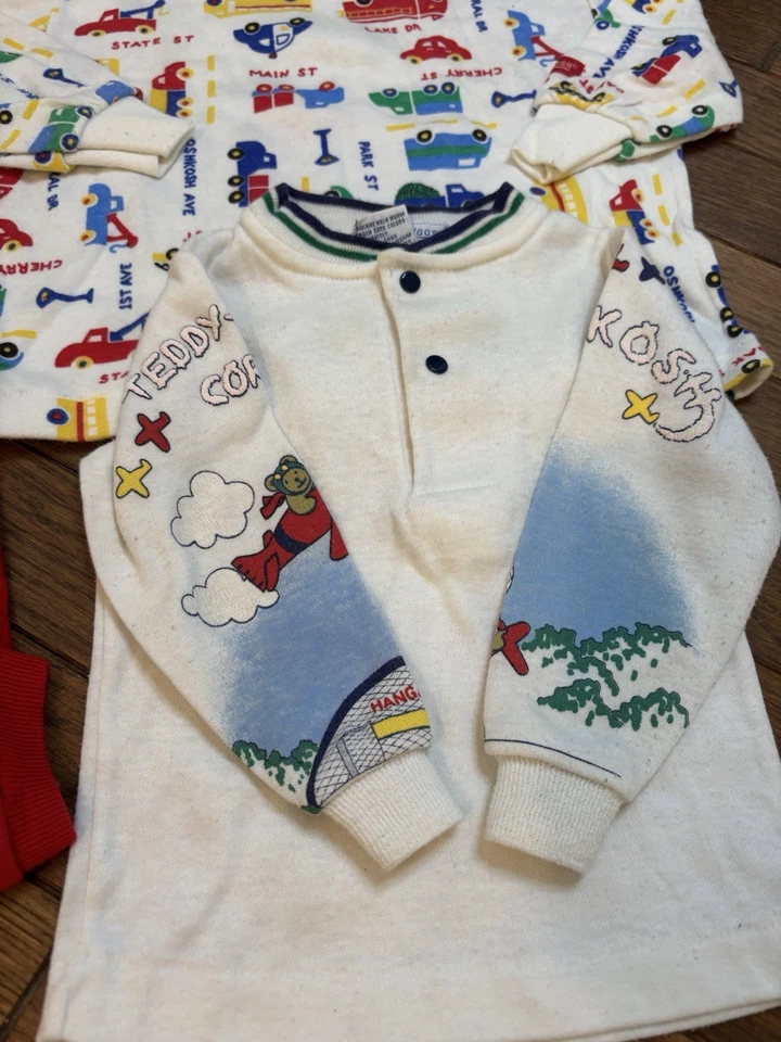 Osh Kosh Lote Raro De Colección Años 90. Pantalones ABC Bear. Piloto de oso. Transporte. Foto 2 de 4