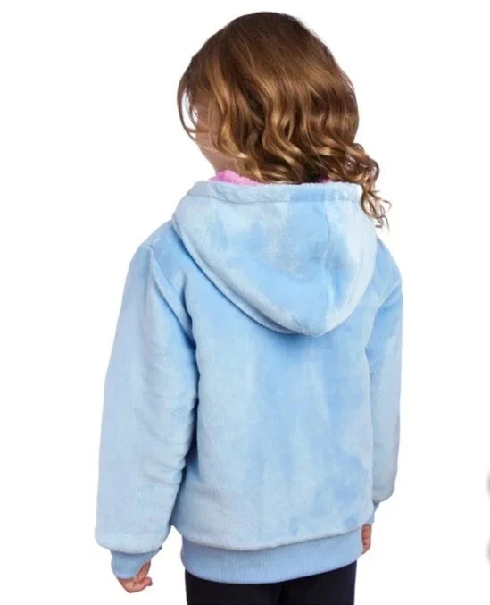 Jaqueta Sherpa Costco Menina Tamanho 3T Disney Júnior Princesa Azul Pelúcia Nova com etiquetas - Imagem 4 de 4