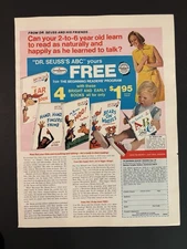 Vtg 1970s AD Dr. Seuss's Beginning Reading Program, Bear on Wheels, ABC