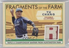 2019 Topps Pro Debut Fragments of the Farm Relics Green 94/99 Yu Chang i2t