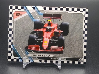 Carlos Sainz #107 2021 Topps Formula 1 F1 Flagship Checker Flag Parallel