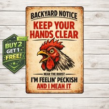 Welcome To The Funny Farm Metal Chicken Coop Tin Sign Yard Decor