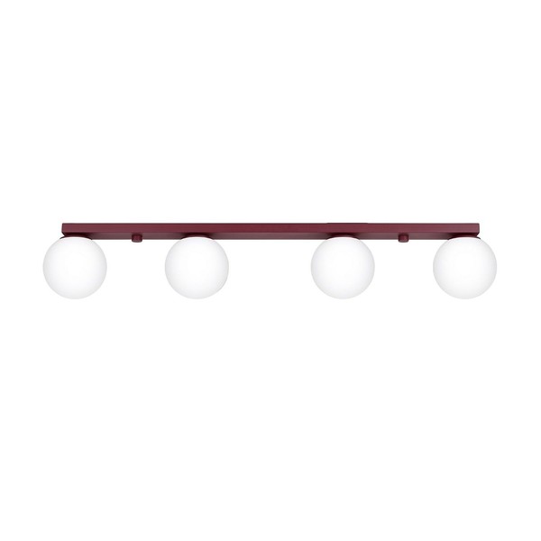 Deckenlampe Glas Stahl Burgund 4-Flammig Blendarm G9 L:88 Cm Deckenleuchte KüChe-image