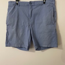 Onward Reserve Mens Shorts Blue White Button Fly Cotton Blend Size 35