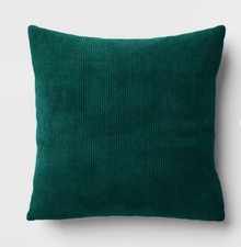 Set of 2 Corduroy Collection 16 Square Throw Pillows Green/Olive 2-in-1 NEW