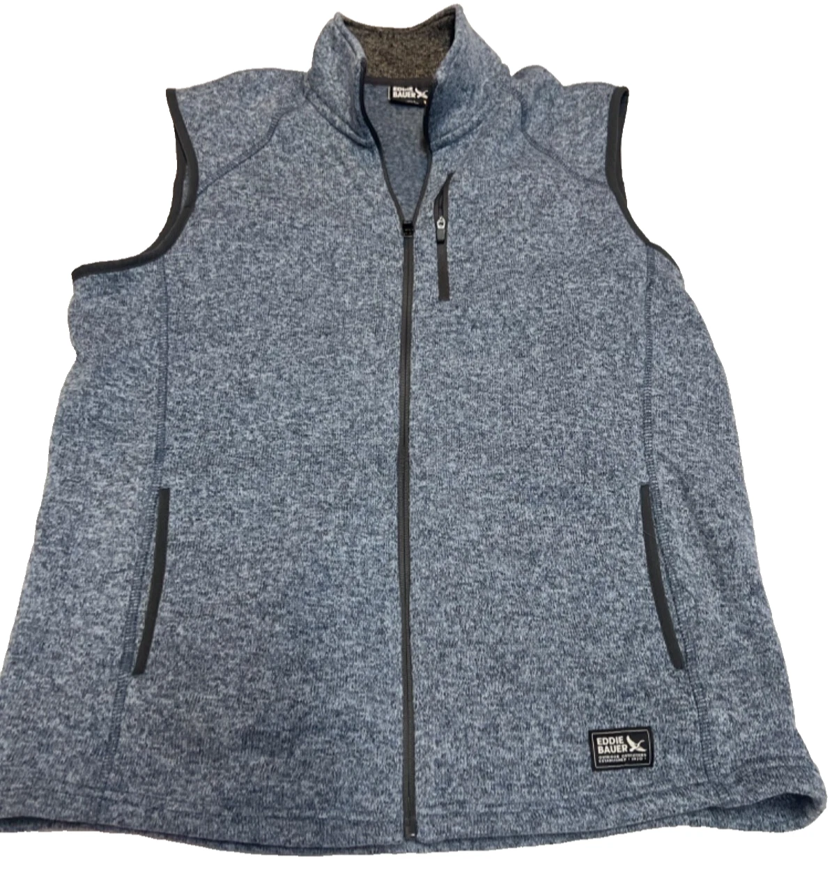 Eddie Bauer Vest Mens Large Blue Fleece Hike Golf Outdoor Top Trail Camp