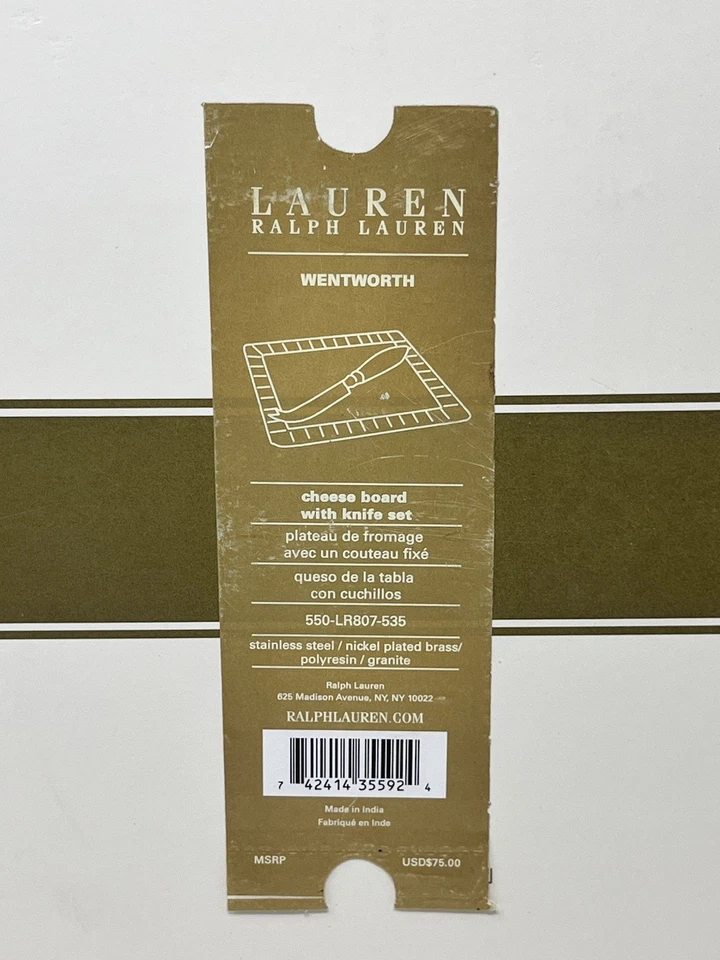 Tabla de queso tortuga Lauren Ralph Lauren Wentworth nueva en caja Inv#23 Foto 4 de 4