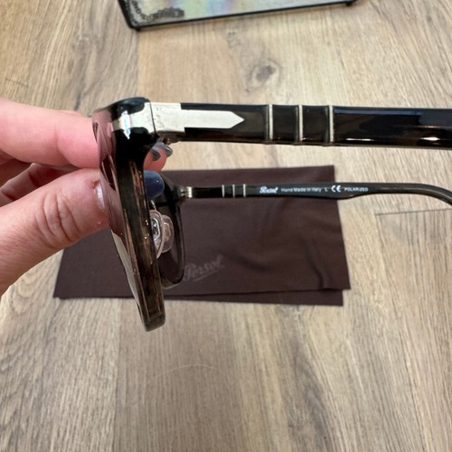 Occhiali da sole Persol Typewriter Edition PO 3108-S nero lenti polarizzate blu chiaro - Foto 6 di 13