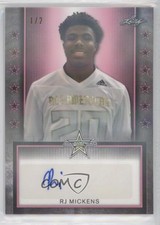 2020 Leaf Metal US Army All-American Bowl Pink Shimmer 1/2 RJ Mickens Auto 2u6