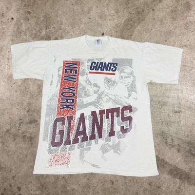 Vintage 80s New York Giants Tee Logo 7 NFL Football T-Shirt Top White Mens OS XL
