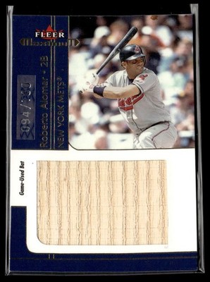 2002 Fleer Maximum Game Used Bat Roberto Alomar 094/100 Mets
