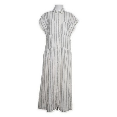 Universal Thread, Kleid, Größe: S, Beige, Leinen, Streifen, Damen #DXe