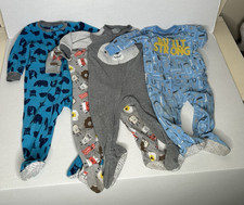 4 Pc Fleece Footed Pajamas Pjs Boys Size 12 Months 18 Months