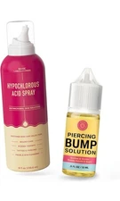 Base Labs Piercing Aftercare Kit | Piercing Bump Oil 0.5oz +Aftercare Spray  8oz