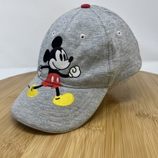 Disney Mickey Mouse Hat Gray Adjustable Baseball Cap Youth 100 Cotton