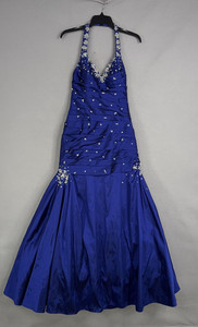 open lace back dress Light Blue Prom Dresses A-Line Satin Evening Dress FD3067 – Viniodress main image 1