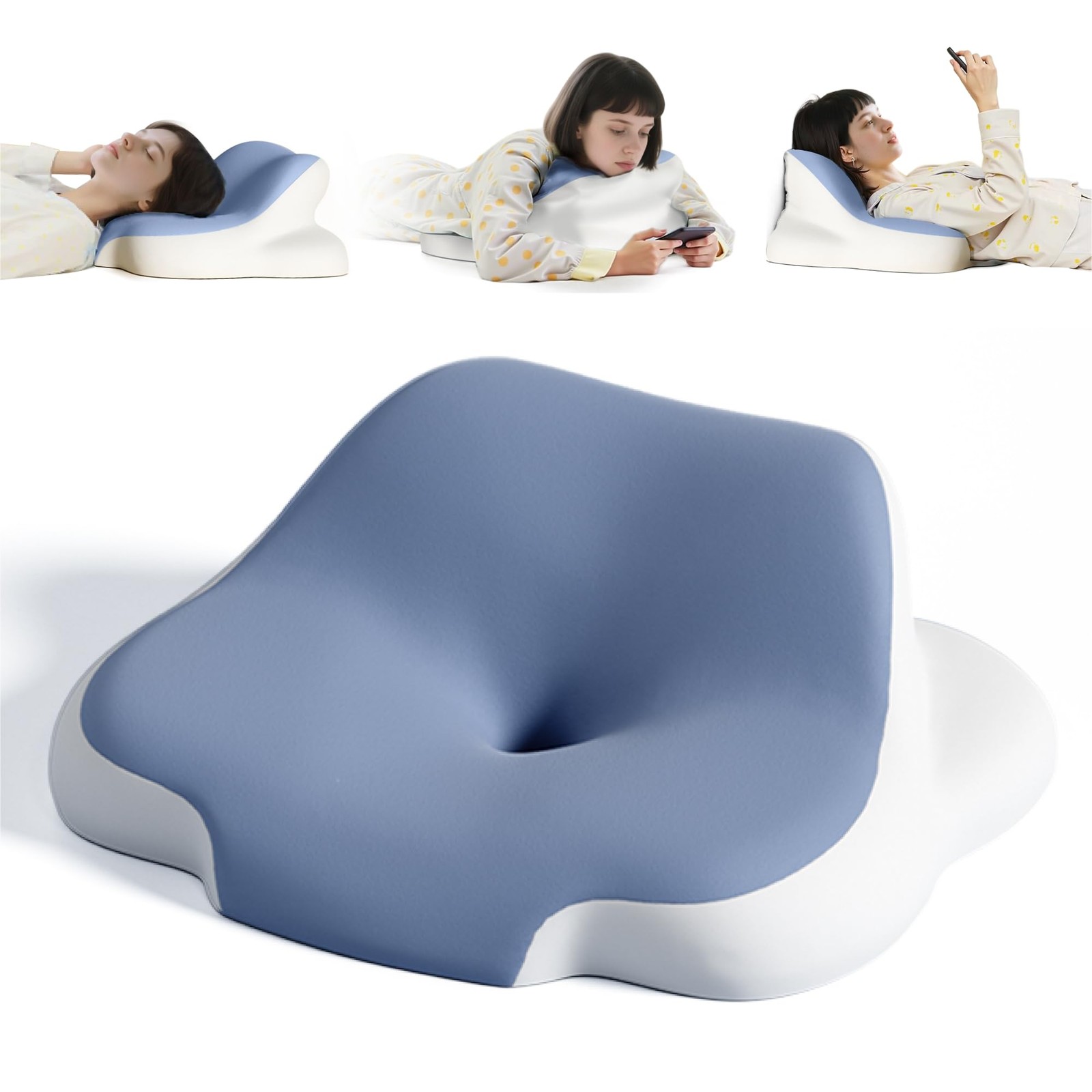 Memory Foam Cervical Pillow for Neck Support Sleeping Reading Lying Back Relief