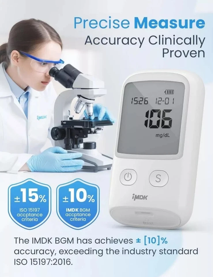 Kit de prueba de diabetes medidor de glucosa de azúcar en sangre Foto 3 de 4