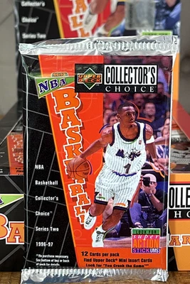 1996-97 UPPER DECK COLLECTORS CHOICE NBA Basketball (serie 2) CONFEZIONE 12 carte IMBALLO ORIGINALE