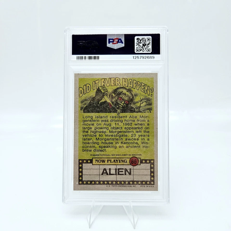1988 Topps Fright Flicks Alien #86 Success Has Gone To My Head PSA 9 Pop 1 - Image 2 of 3
