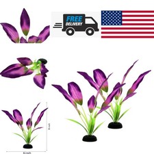 Silk Aquarium Plants for Betta Fish Tank 8 Inch Purple Aquatic Decoration