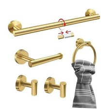 5PCS Bathroom Accessories Set, Bathroom Hardware Set, Splicing 24 Brushed Gold