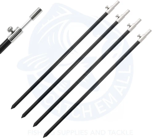 4 x Large 50-90cm Bank Sticks Black Aluminium BankSticks Carp Fishing