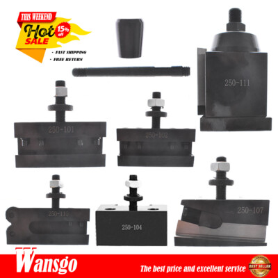 6Pcs 6- 12'' AXA 250-111 Wedge Type Quick Change Tool Post Holder Set For Lathe