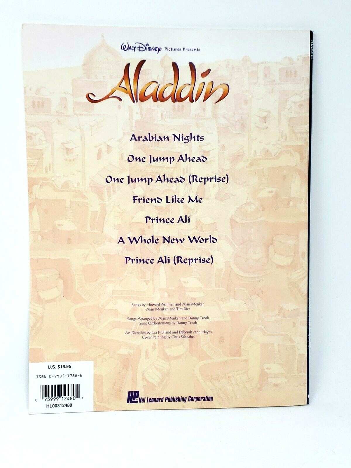 Walt Disney Aladdin Music Book Piano Vocals Guitar With Illustrations 1992 Ebay