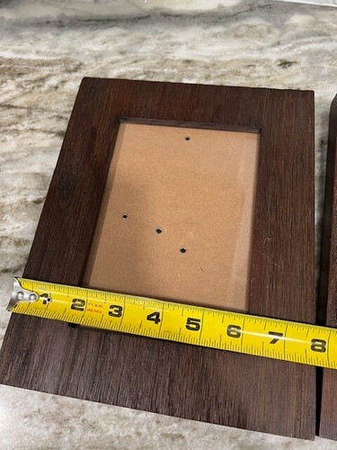 Faux Wood Dark Brown 5 x 7 Picture Frames Set Of 2 Upright - Picture 3 of 4