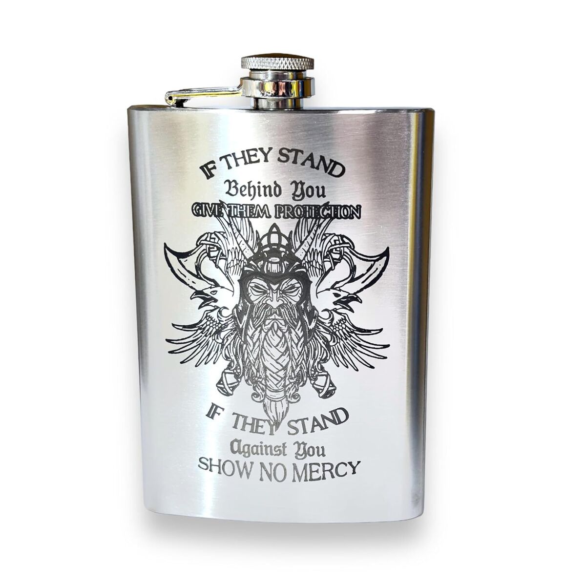 8oz Viking No Mercy Stainless Steel Flask 8oz Viking No Mercy Stainless Steel Flask