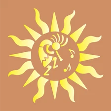 Joanie STENCIL Kokopelli Celestial Sun Southwest Native Garden Music DIY Signs