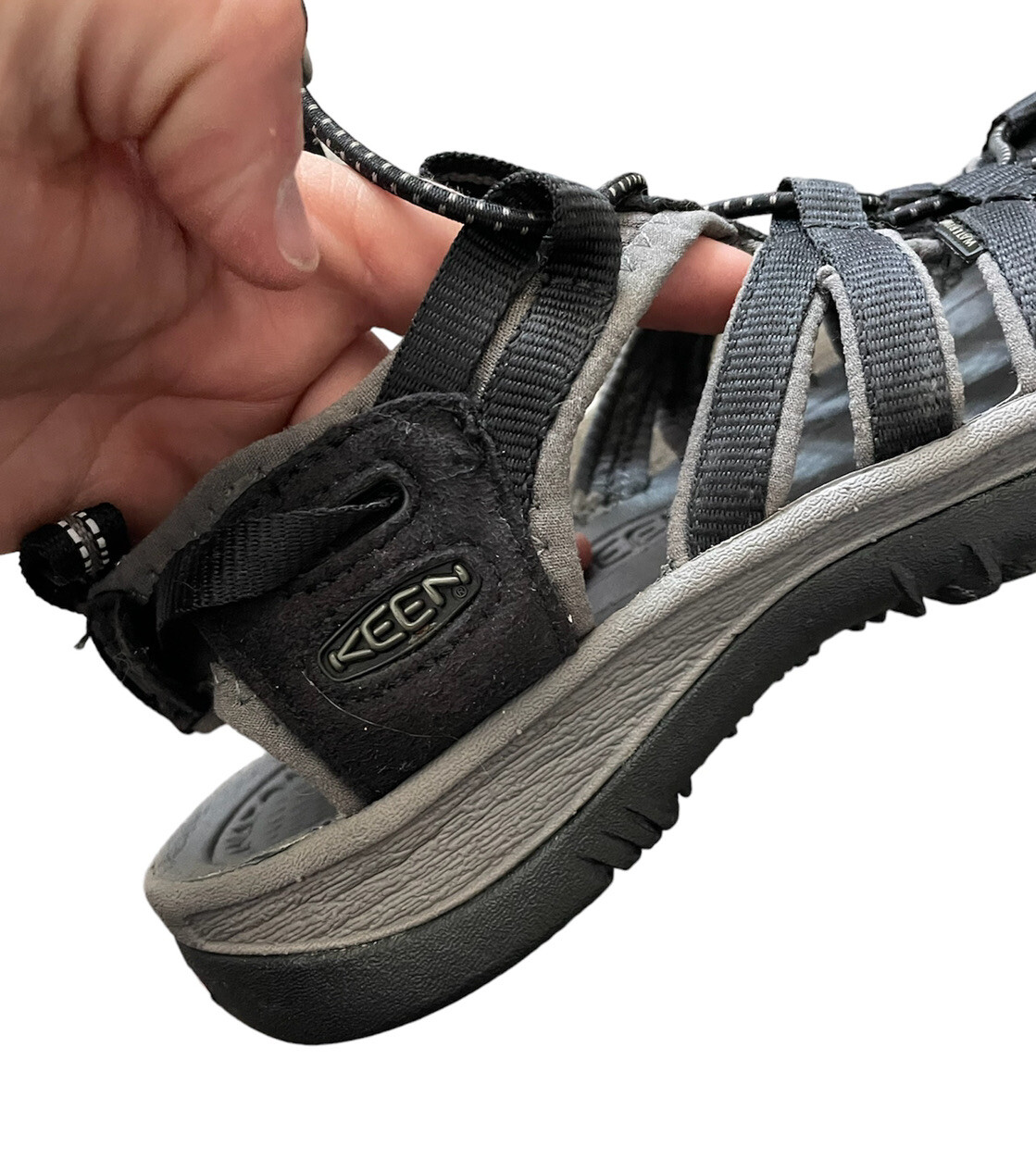 Scarpa donna Keen Newport taglia 7M nero e grigio sandalo atletico impermeabile escursionismo