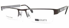 Sceats Australia Brillengestell Matt Brown Über Grau 51mm Halbrand 9046 012
