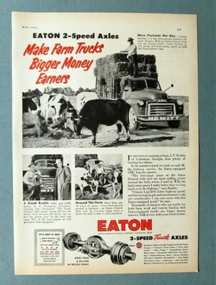 Original 1952 Eaton Truck Axle Photo Ad J Frank Rushin Columbus GA Custom Hauler